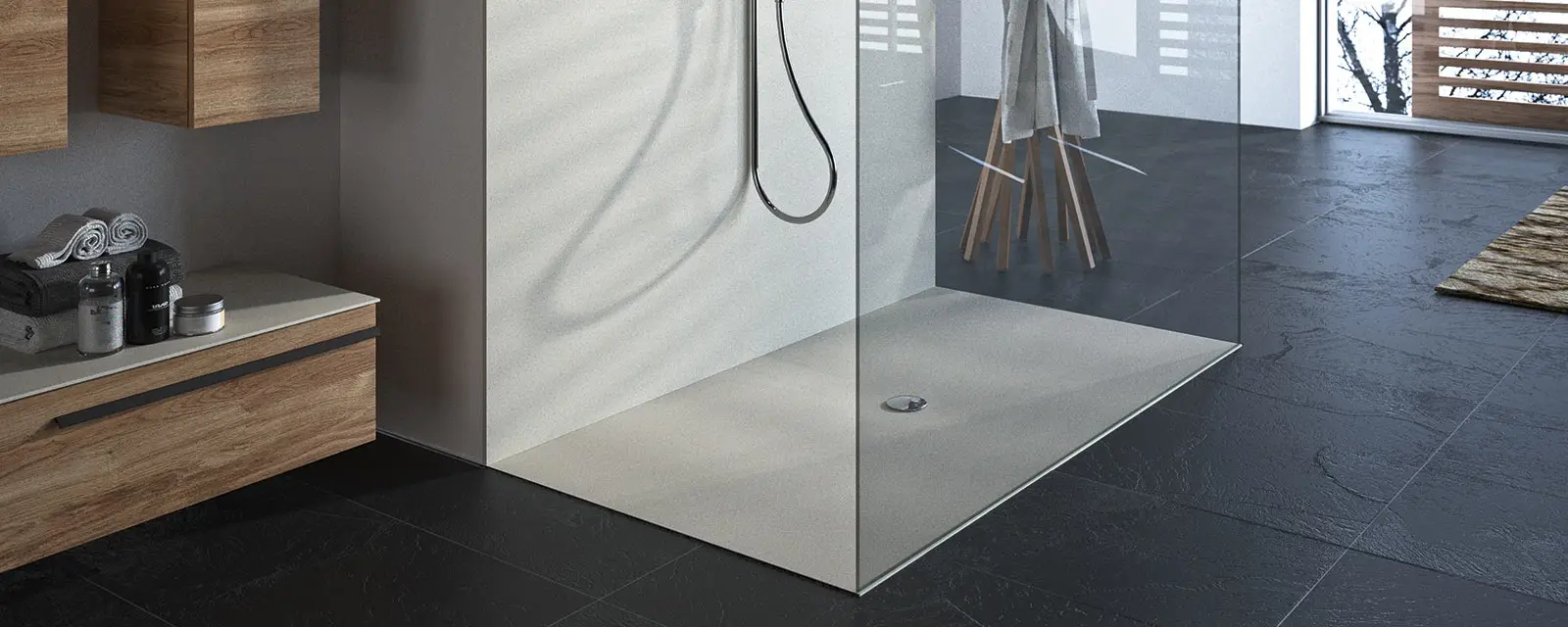 Un receveur de douche à l'italienne